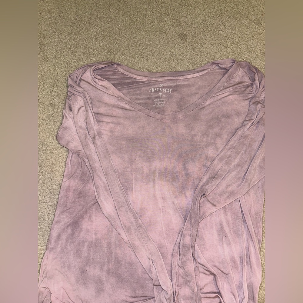 American Eagle Long Sleeve Pink Tee
